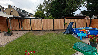 Tuinscherm Zillertal geschaafd onbehandeld Douglashout 17-planks 180x180 cm