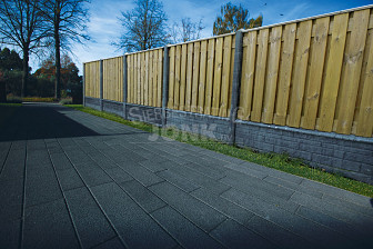 Beton Hoekpaal (2sp) 10x10x280 cm, Zwart gecoat tbv Scherm 150
