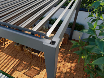Shuttershade Aluminium Pergola 300x300x255cm Charcoal RAL 7015 Vrijstaand