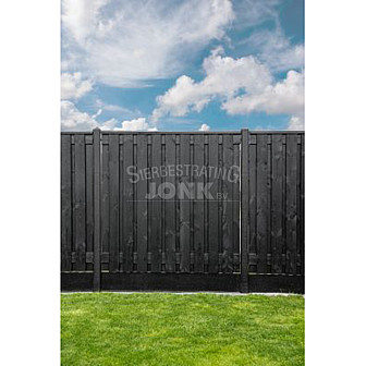 Tuinscherm Stuttgart zwart gespoten geschaafd grenen 21-planks 180x180 cm