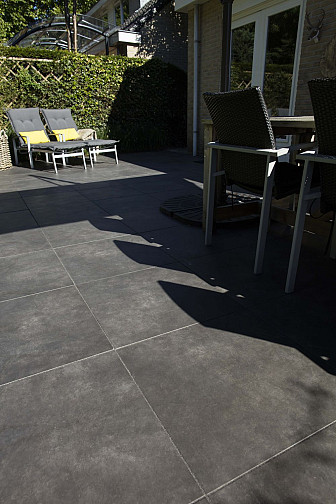 Outletpartij Edam: Actietegel Keramiek op Beton 60x60x4 cm Cendre Feu
