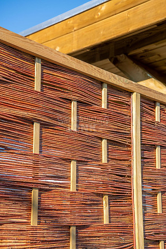 Tuinscherm Wilgenteen met houten lijst van geschaafd geïmpregneerd grenen, 180x180 cm