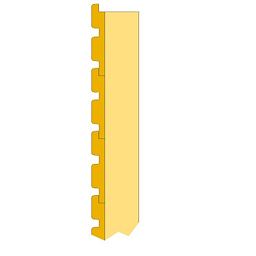 JWOODS Wand 301 tot 400 cm - Horizontaal triple rabat Naturel enkelzijdig