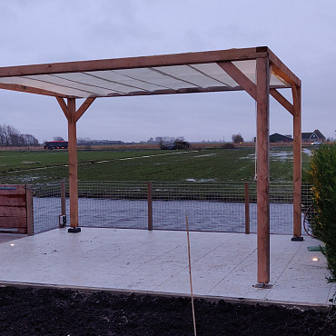 JWOODS DHZ Pergola 400x400 cm, Fijnbezaagd