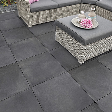 Restpartij Edam/Zwanenburg/Almere : Actietegel keramiek op beton 60x60x4 cm Titano Anthracite