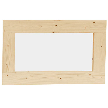 Vuren vast raam met melkglas, 71,2 x 43,8 cm., onbehandeld