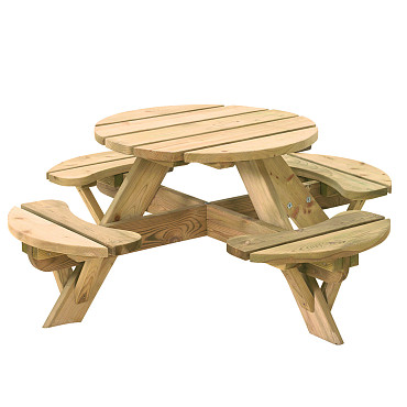 Kinderpicknicktafel Jimmy, 4-persoons, rond, ø blad 63 cm.