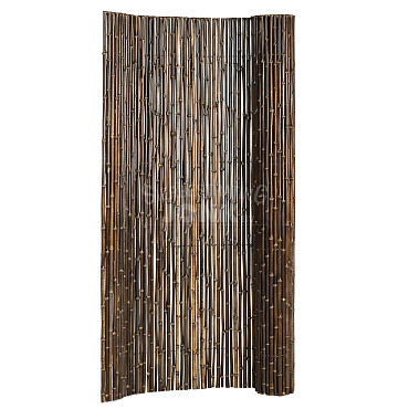 Bamboescherm op rol, zwart, 180 x 180 cm.