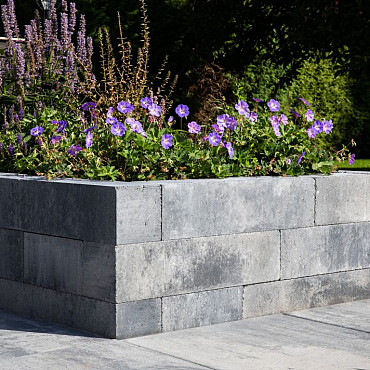 Linia Palissade 60x15x15 cm Strak Grijs/Antraciet gemeleerd