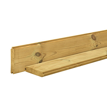 Grenen blokhutplank 2,8x14,5x300 cm, groen geïmpregneerd