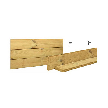 Grenen blokhutplank 2,8x14,5x240 cm, groen geïmpregneerd