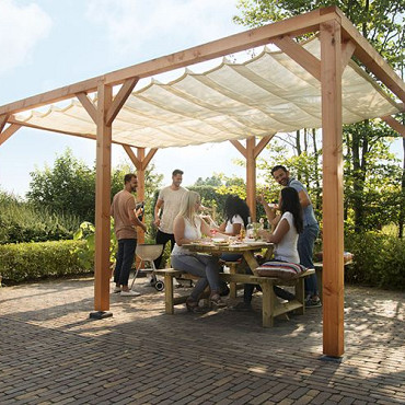 HDPE harmonicadoek 290 x 300 cm., incl. bevestigingsmateriaal, antraciet
