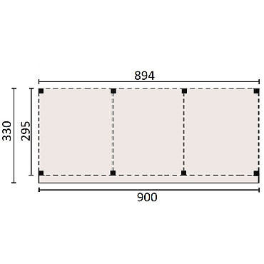 JWOODS Buitenverblijf 900x300 cm, Geschaafd