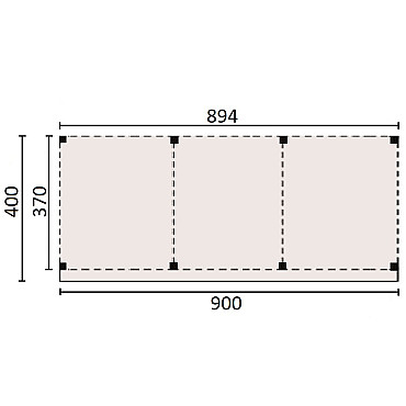 JWOODS Buitenverblijf 900x370 cm, Fijnbezaagd