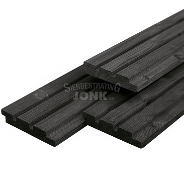 JWOODS Red Wood Triple profiel plank 2,2x14x300 cm, zwart gespoten