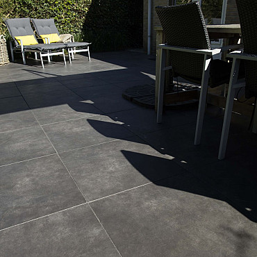 Outletpartij Edam: Actietegel Keramiek op Beton 60x60x4 cm Cendre Feu