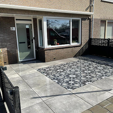 Actietegel keramiek op beton 80x80x4 cm Ambienti Greige