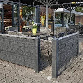 Beton Hekwerk Hoekpaal (3sp) 10x10x145 cm, Antraciet