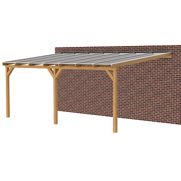 Jwoods DHZ Veranda polycarbonaat 706x400cm, aanbouw