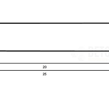 muurafdekb vlak 25x100x5 zwart beton