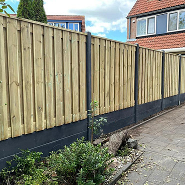 Beton DB Tussenpaal 10x10x308 cm, Zwart gecoat tbv Scherm 180