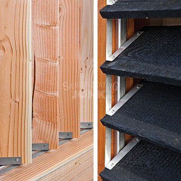 Flex Fence rvs zelfbouwpakket excl. hout, raillengte 220 cm., zwart gecoat