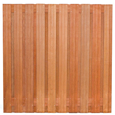 Tuinscherm Dronten geschaafd onbehandeld hardhout 21-planks 180x180 cm