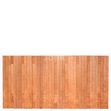 Tuinscherm Dronten geschaafd onbehandeld hardhout 21-planks 180x90 cm