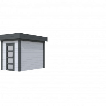 Vuren Topvision tuinhuis Kiekendief, 200 x 300 cm., lichtgrijs / antraciet gespoten