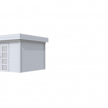 Vuren Topvision tuinhuis Parelhoen, 400 x 300 cm., lichtgrijs gespoten