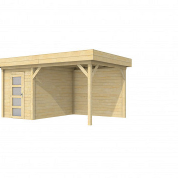 Vuren Topvision tuinhuis Kiekendief, 200 x 300 cm. en luifel 300 cm., onbehandeld