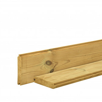 Grenen blokhutplank 2,8x14,5x400 cm, groen geïmpregneerd