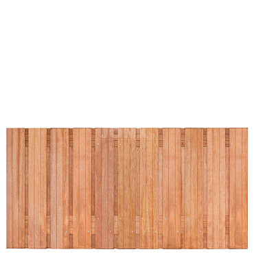 Tuinscherm Hoorn geschaafd onbehandeld hardhout 23-planks 180x90 cm