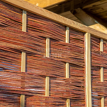 Tuinscherm Wilgenteen met houten lijst van geschaafd geïmpregneerd grenen 180x90 cm