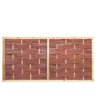Tuinscherm Wilgenteen met houten lijst van geschaafd geïmpregneerd grenen 180x90 cm