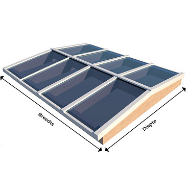 Zadeldak Lichtstraat 8-ruits 322,2(B) x 255(D) cm, enkel glas