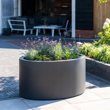 Plantenbak Ellipse met bodem polyester 200x120x60 cm