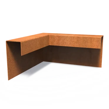 Overzetprofiel buitenhoek Cortenstaal 2 mm 30(x30)x6,4x15 cm
