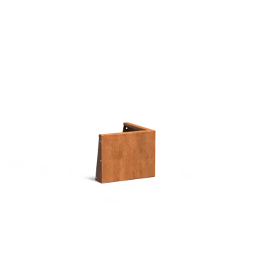 Keerwand buitenhoek Cortenstaal 3 mm 50x50x40 cm