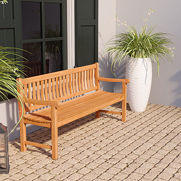 Tuinbank Bretagne onbehandeld teak 180x51x91 cm