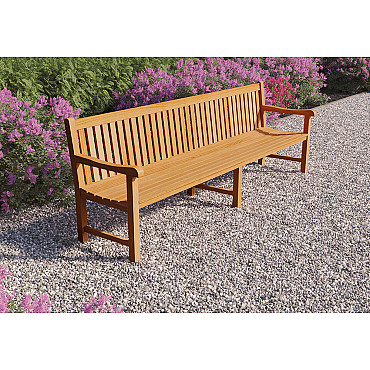 Parkbank Norwich onbehandeld teak 250x51x91 cm