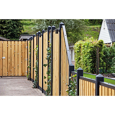 Tuinscherm Enschede geschaafd geïmpregneerd grenen 21-planks 180x180 cm