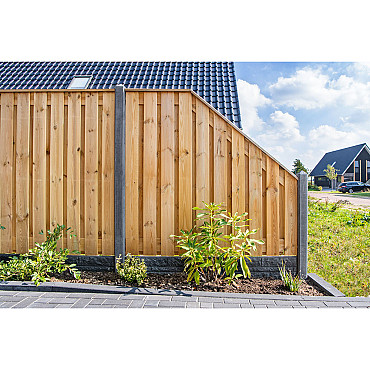 Tuinscherm Enschede geschaafd geïmpregneerd grenen 21-planks verloop 180x90/180 cm