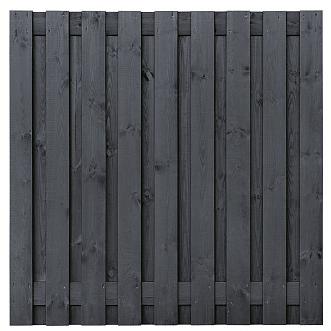 Tuinscherm Koblenz zwart gespoten geschaafd grenen 19-planks 180x180 cm