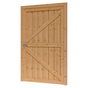 Douglas enkele dichte deur XL 120x212,9 cm met kozijn onbehandeld (Incl. Hang en Sluitwerk)