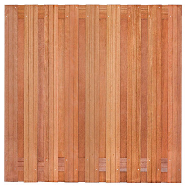 Tuinscherm Harlingen geschaafd onbehandeld hardhout 19-planks 180x180 cm