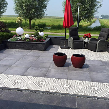 GeoCeramica 60x60x4 cm ConCreet Black