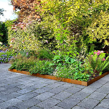 Cortenstaal kantopsluiting recht complete set 2400x0,2x15 cm