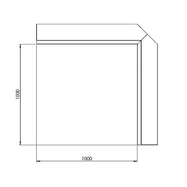 Gepoedercoat staal keerwand binnenhoek 100x100x60 cm wit