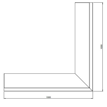 Gepoedercoat staal keerwand buitenhoek 100x100x40 cm wit